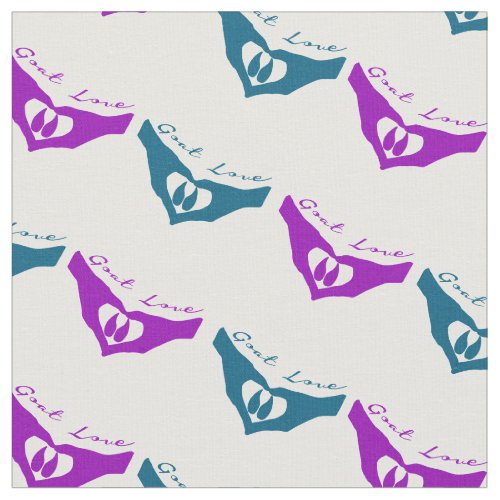 Goat Love Hoof and Heart Hands Fabric