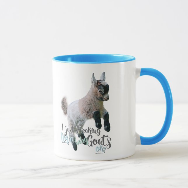 GOAT LOVE | I Just Freaking LOVE Baby Goats OK Mug (Right)