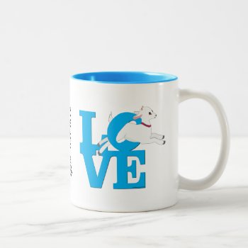 Goat Lover | Blue  Goat L O V E - White Goat Two-tone Coffee Mug by getyergoat at Zazzle