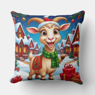 ❄️ Goat Lover Christmas Gift Year Of The Goat 2027 Throw Pillow