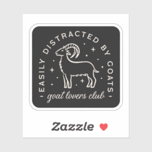 Goat lover club funny quotes sticker