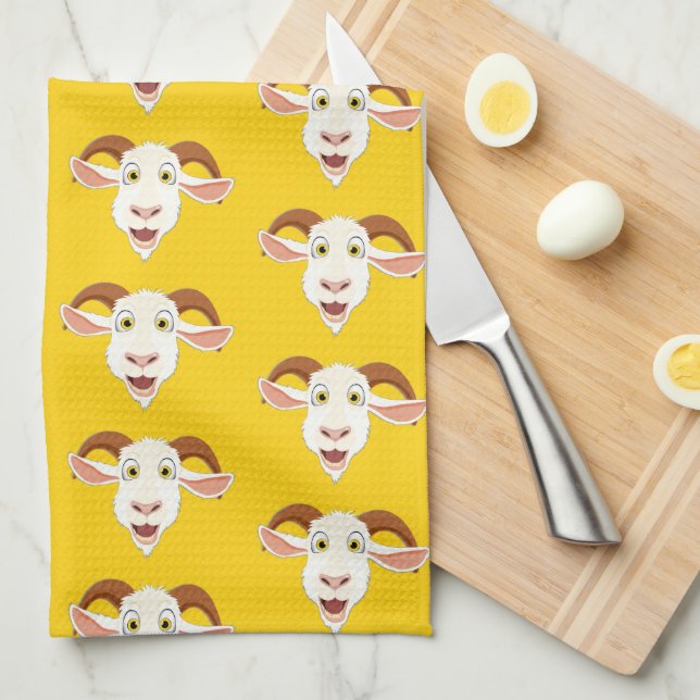 Goat Lover Colourful Kitchen Towel (Quarter Fold)
