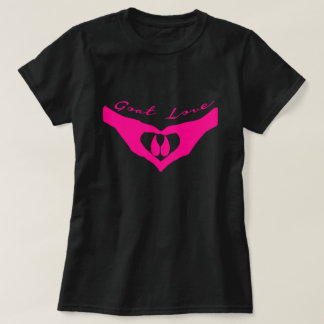 GOAT LOVER | Heart Hands Holding Goat Hoof Pink T-Shirt