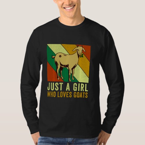 Goat Lover Just A Girl Who Loves Goats Vintage Des T_Shirt