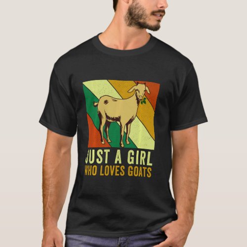 Goat Lover Just A Girl Who Loves Goats Vintage Des T_Shirt