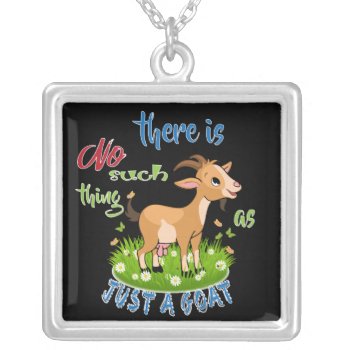 Goat Lover | Just A Goat Getyergoat™ Silver Plated Necklace by getyergoat at Zazzle