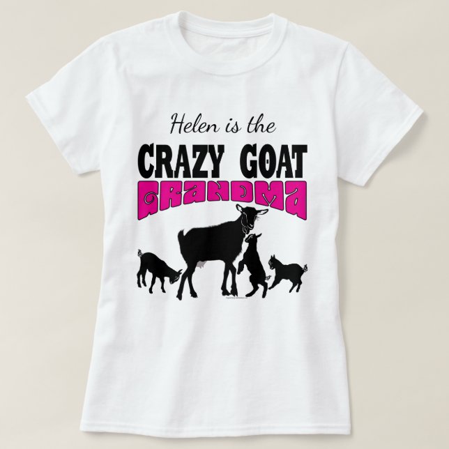 GOAT Lover | Personalized Crazy Goat Grandma T-Shirt (Design Front)