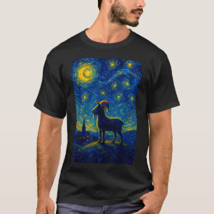 Goat Lover Santa Hat Christmas Starry Cute Night V T-Shirt