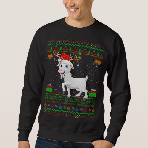 Goat Lover Santa Hat Matching Ugly Goat Christmas Sweatshirt