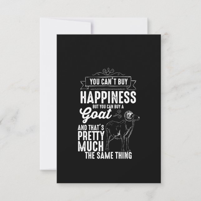 Goat Lover You Cant Buy Happiness Thank You Card (Front)