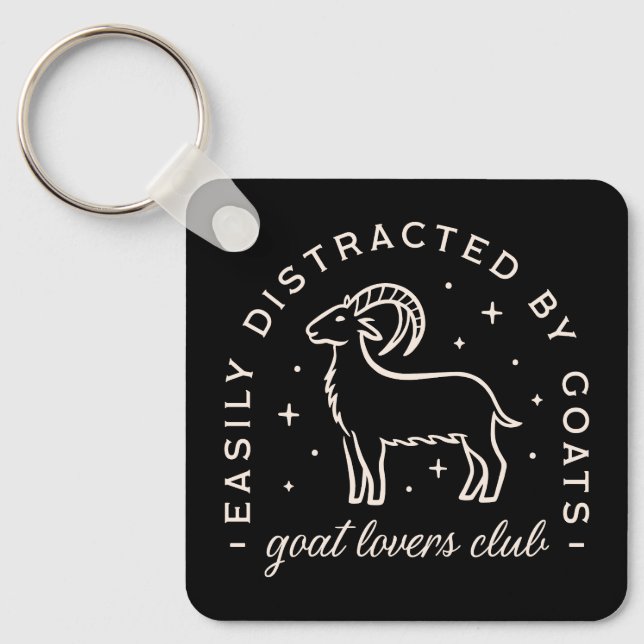 Goat lovers club funny quotes keychain (Front)