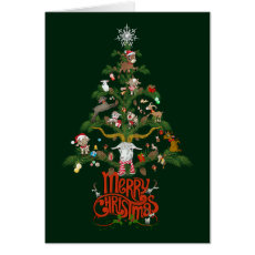 GOAT LOVERS Xmas Gift | Merry Christmas Goat TREE Card 
