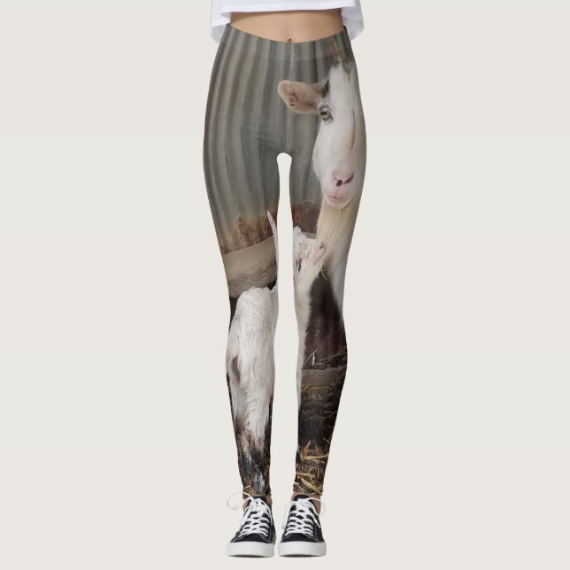 Goat Mama and Kid Leggings (Front)