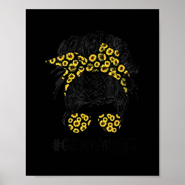 goat mama Messy Bun goat mom messy bun hair Poster (Front)