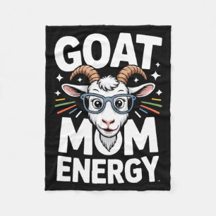 Goat Mom Energy Gles Spectacle Fun Comfort Colors Fleece Blanket