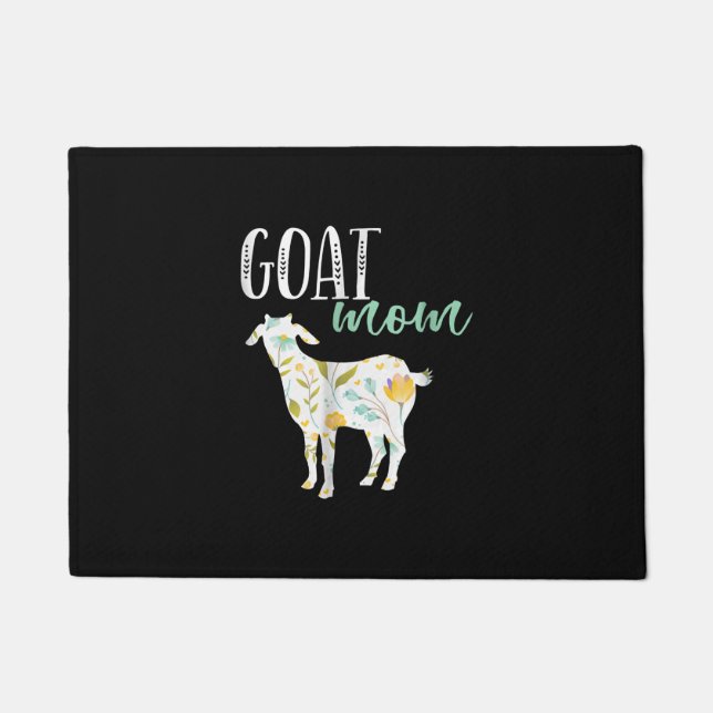 Goat Mom Floral Pet Goat Owner Doormat (Front)