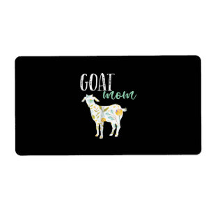 Goat Mom Floral Pet Goat Owner Label
