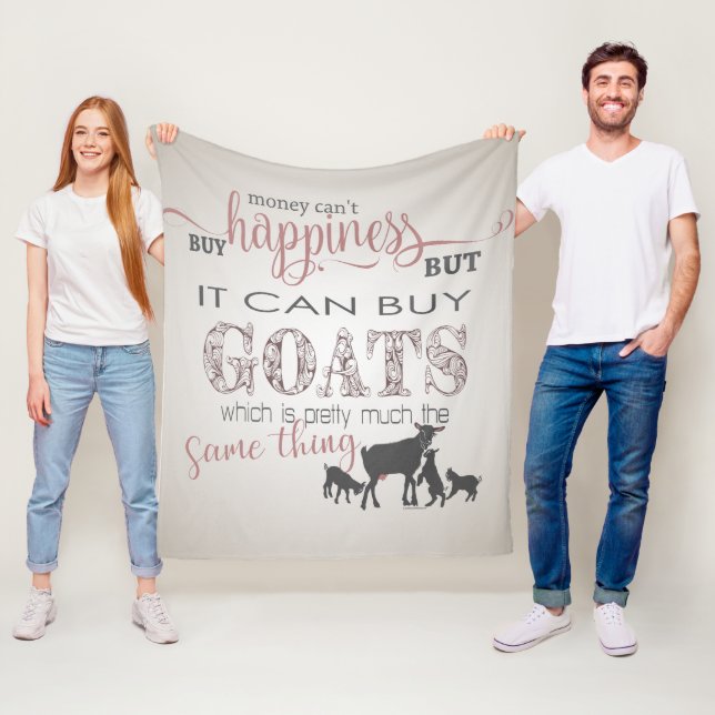GOAT | Money Can't Buy Happiness by GetYerGoat™ Fleece Blanket (In Situ)