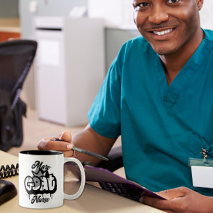 GOAT Nurse Graffiti Style Two-Tone Coffee Mug