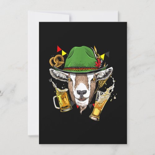 Goat Oktoberfest Lederhosen Costume Gift German Invitation