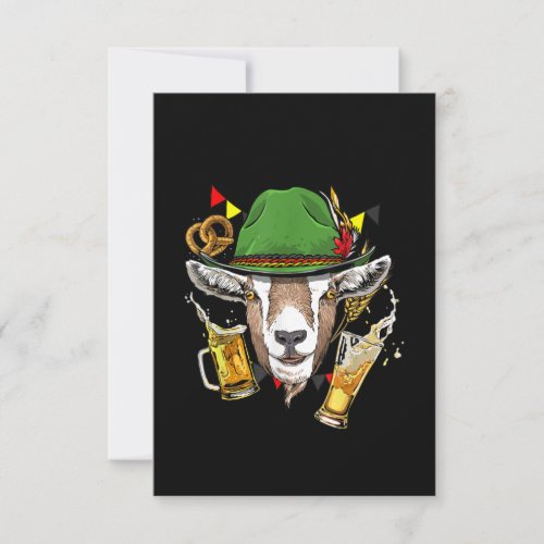 Goat Oktoberfest Lederhosen Costume Gift German Thank You Card