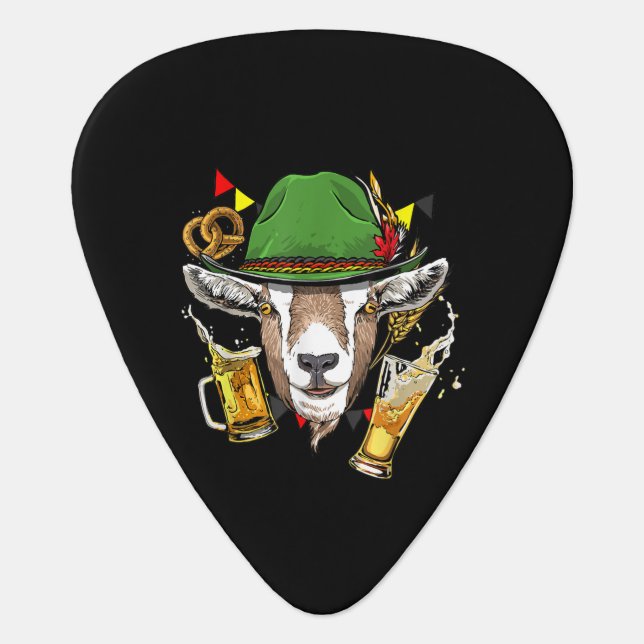 Goat Oktoberfest Lederhosen Costume Gift Guitar Pick (Front)