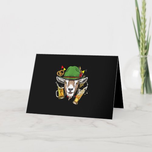 Goat Oktoberfest Lederhosen Costume Gift Holiday Card