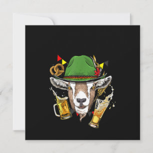 Goat Oktoberfest Lederhosen Costume Gift Invitation