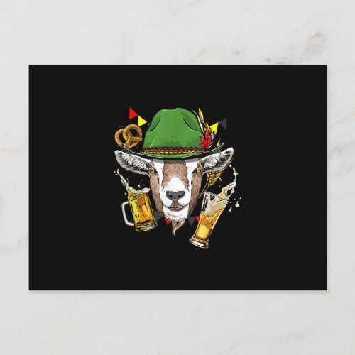 Goat Oktoberfest Lederhosen Costume Gift Invitation Postcard