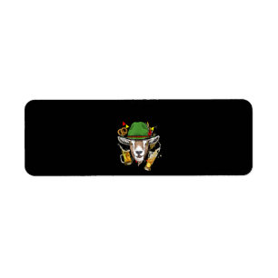 Goat Oktoberfest Lederhosen Costume Gift Label