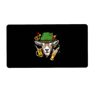Goat Oktoberfest Lederhosen Costume Gift Label