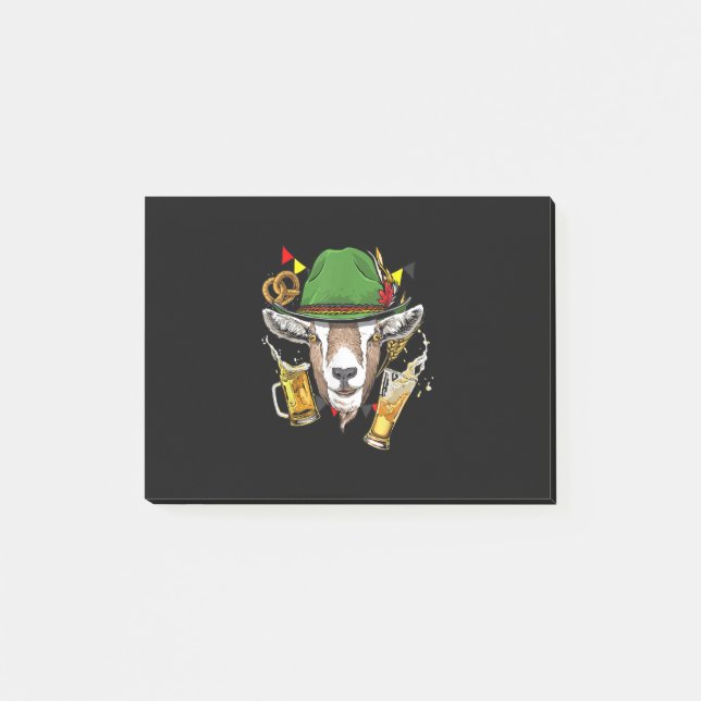 Goat Oktoberfest Lederhosen Costume Gift Post-it Notes (Front)