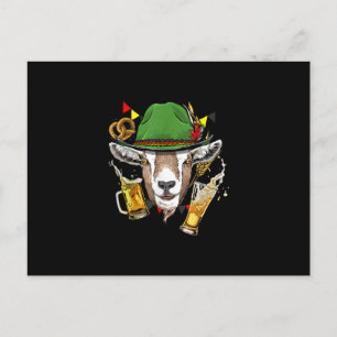 Goat Oktoberfest Lederhosen Costume Gift Postcard