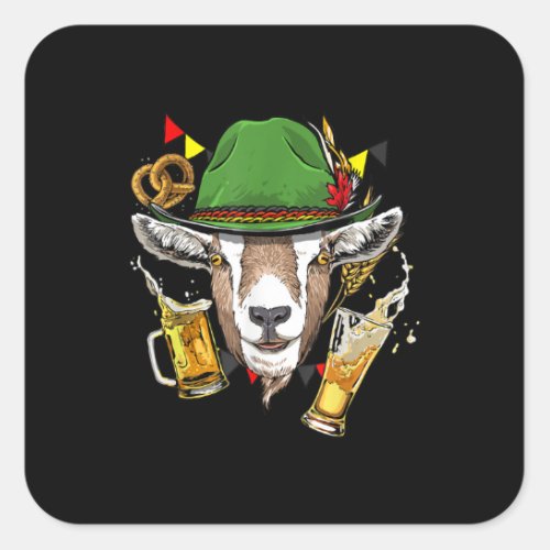 Goat Oktoberfest Lederhosen Costume Gift Square Sticker