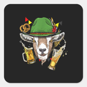 Goat Oktoberfest Lederhosen Costume Gift Square Sticker