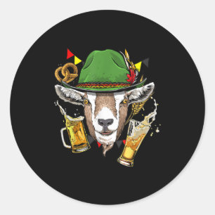 Goat Oktoberfest Lederhosen Gift Costume Classic Round Sticker