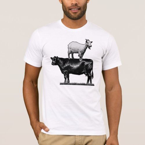 Goat on Cow T_Shirt