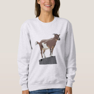 Goat on Tree Stump Sweatshirt