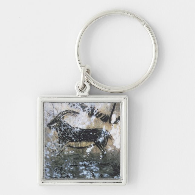 Goat or Chamois, rock painting in the Black Room, Keychain (Front)