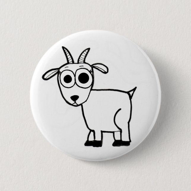 Goat Outline Pinback Button (Front)