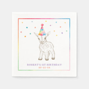 Goat Party Animal Birthday Napkins Farm Theme
