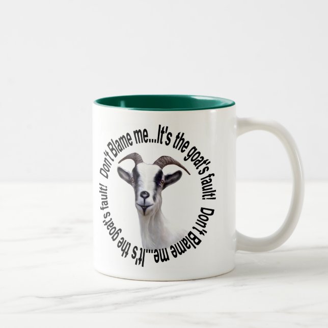 Goat Pet Farm Animal Goats Fault Two-Tone Coffee Mug (Right)
