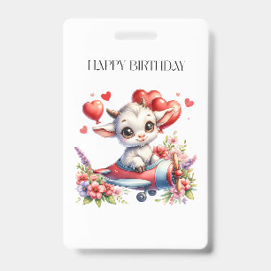 Goat Pilot Birthday Badge