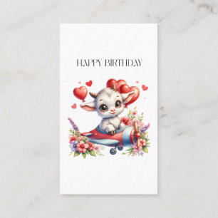 Goat Pilot Birthday Business Card