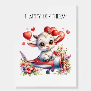 Goat Pilot Birthday Foam Board