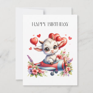 Goat Pilot Birthday Invitation