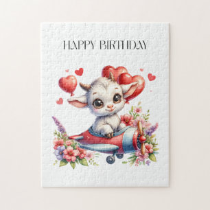 Goat Pilot Birthday Jigsaw Puzzle
