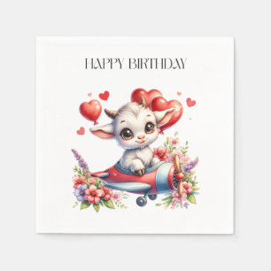 Goat Pilot Birthday Napkins