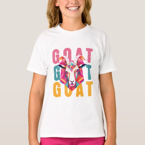 Goat Plane illustration Girl T_Shirt