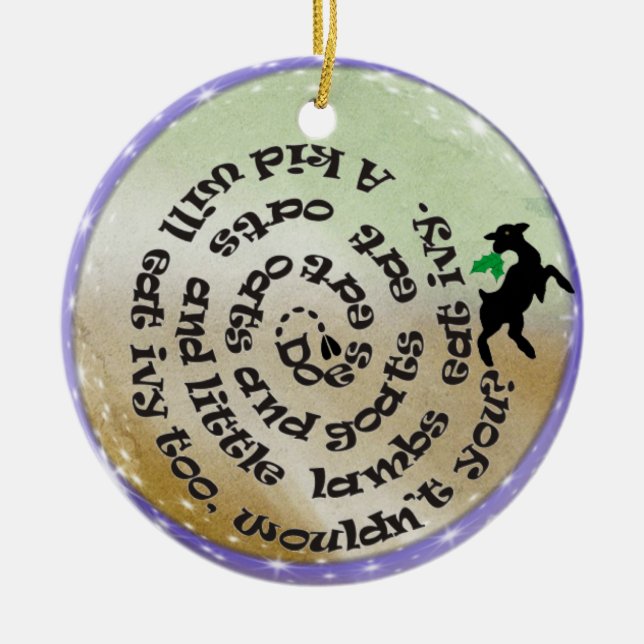 GOAT POEM SONG CHRISTMAS ORNAMENT (Front)